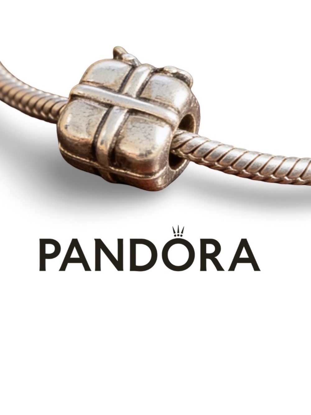 Authentic Retired Pandora Sterling Silver Gift Box Present Charm 790300